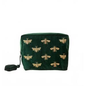 NEW ELIZABETH SCARLETT women's honey bee wash bag in forest